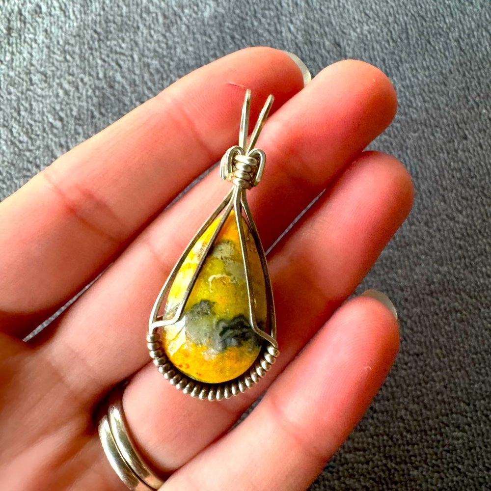 🆕 BRAND NEW Bumblebee Jasper pendent wire wrapped pendant gemstone pendant